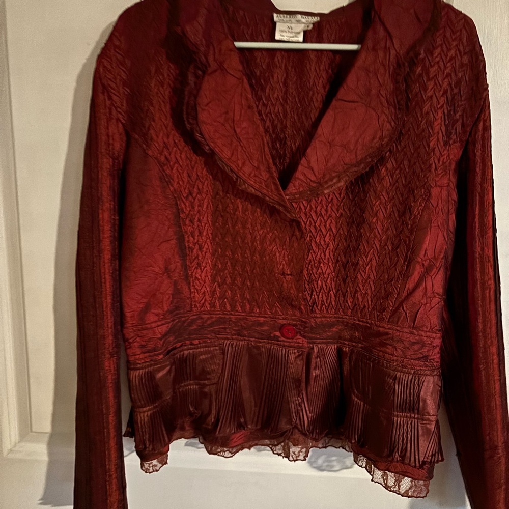 Alberto Makali Red Textured Blazer